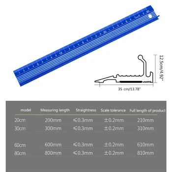 Прямая линейка для резки древесины из алюминиевого сплава, Деревообрабатывающая Ручная защитная разметка, Линейный измерительный инструмент для рисования 517A