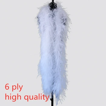 Высококачественное Боа из перьев длиной 2 метра и 6 слоев, шарф из натуральных страусиных перьев для пошива юбки для костюмированной вечеринки своими руками