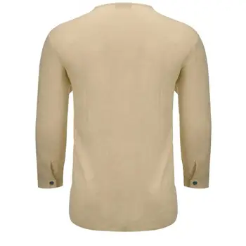 Мужской топ, удобный однотонный Универсальный топ для отдыха, Лето-Весна, мужская рубашка с длинными рукавами, Уличная одежда