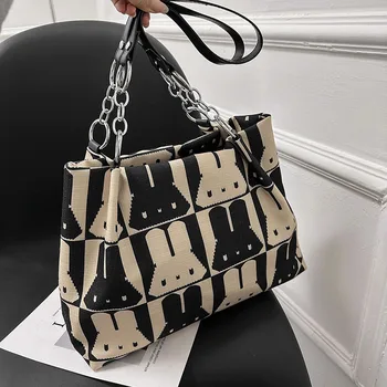Модная брендовая дизайнерская сумка-тоут для женщин 2022 года, большая холщовая сумка через плечо большой емкости, женские сумки и кошельки