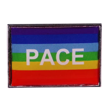 Эмалевая булавка с радужным флагом мира, брошь Gay LBGQT Pride