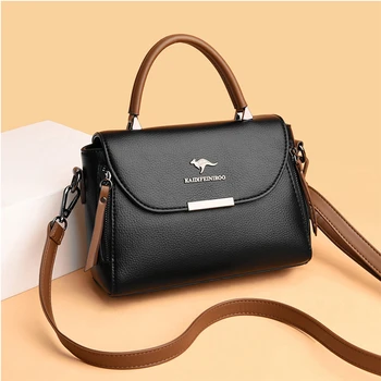 Женская однотонная сумка в простом стиле, Элегантные кожаные сумки через плечо, роскошные дизайнерские сумки через плечо, Модная сумка для покупок.